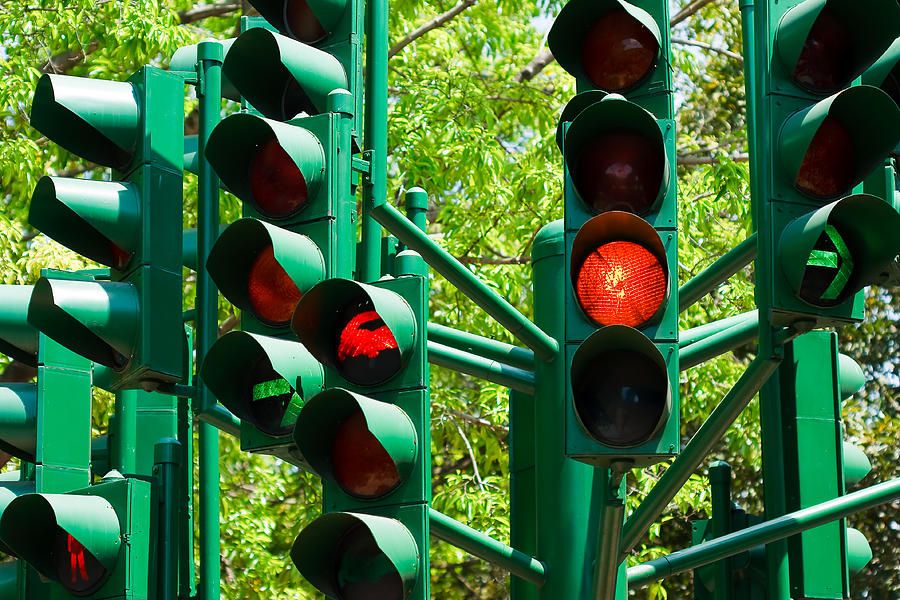 Traffic Light In All Combinations. Photograph by Photonewman