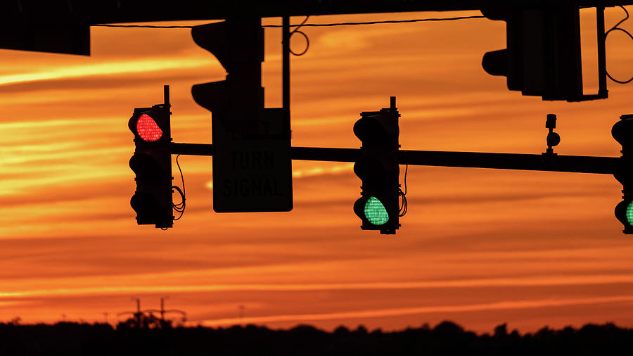 Traffic Light Sunset Photograph by Jason Fink