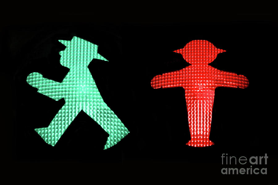 Traffic lights men in Berlin Photograph by Delphimages Photo Creations