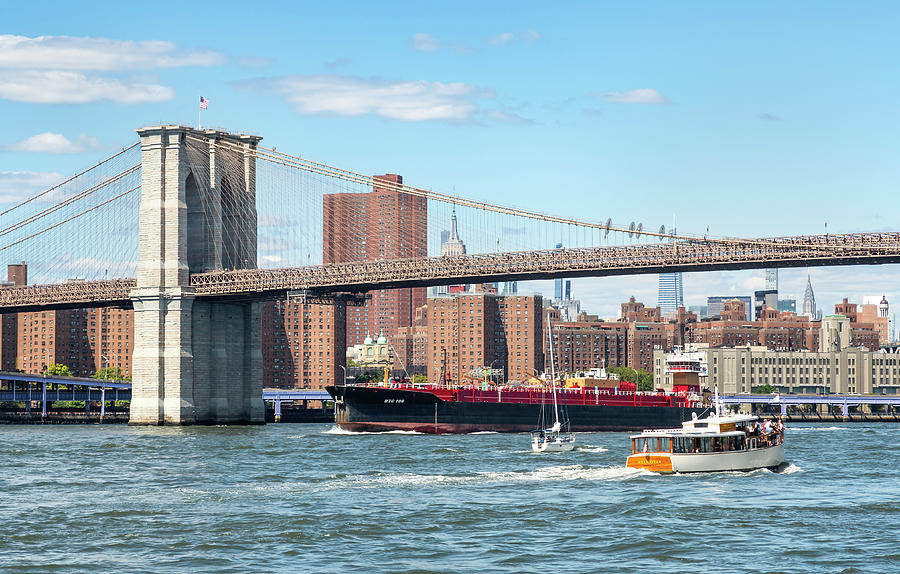 Traffic on the East River Photograph by Cate Franklyn