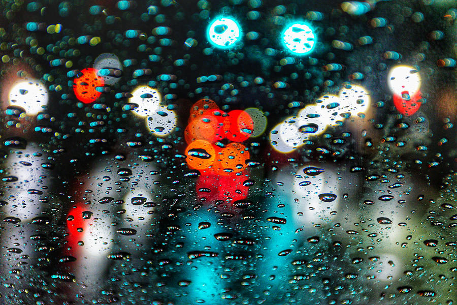 Traffic through the Rain Photograph by Evan Foster