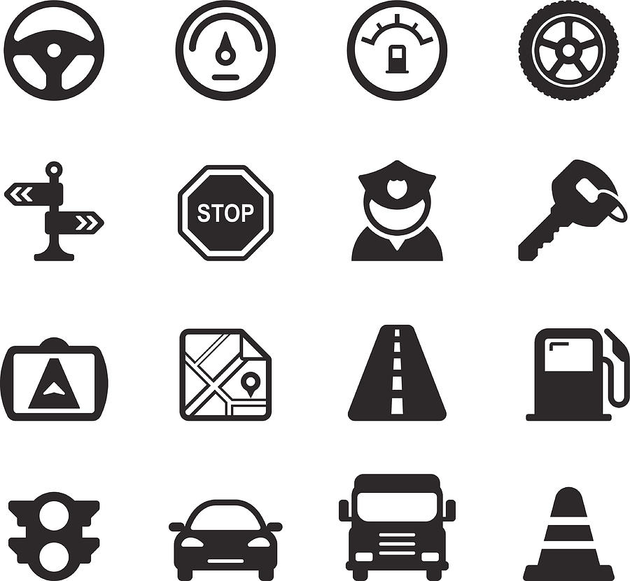 Traffic/Driving Icons Drawing by Rambo182
