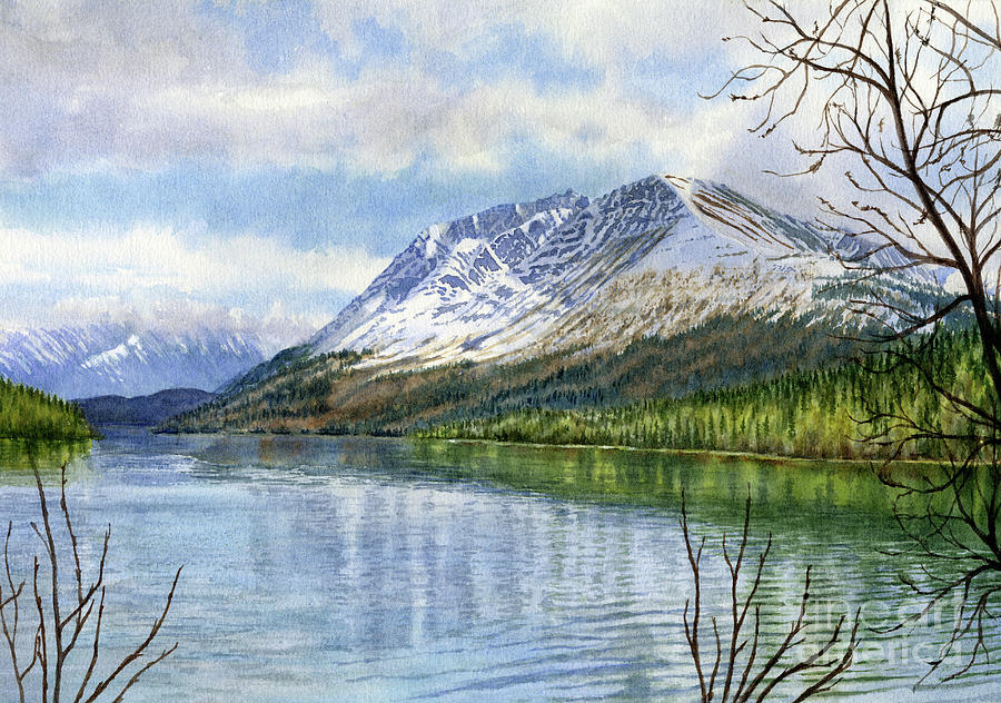 Trail Lake Alaska, Early Spring Painting by Sharon Freeman