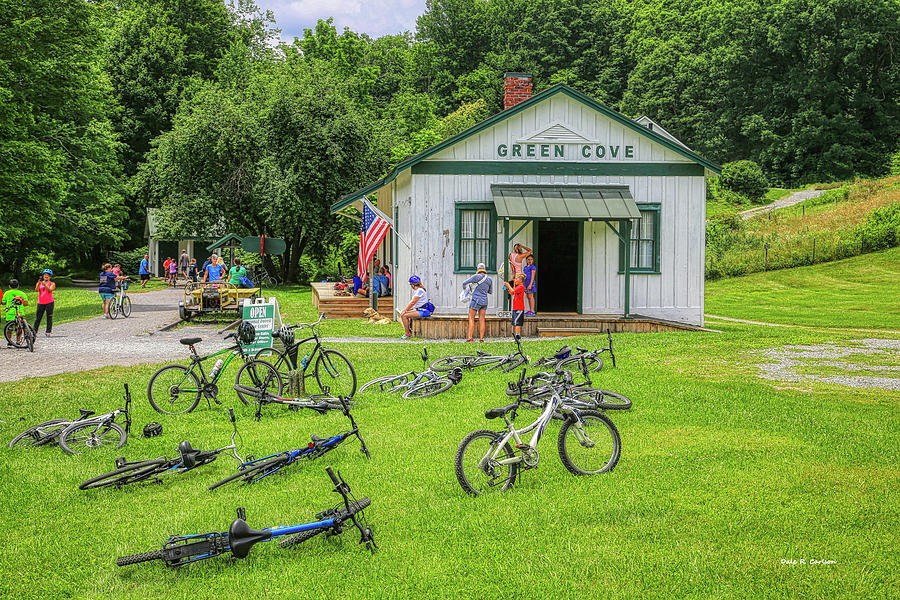 Bicycle Photograph - Trail Rest Stop by Dale R Carlson