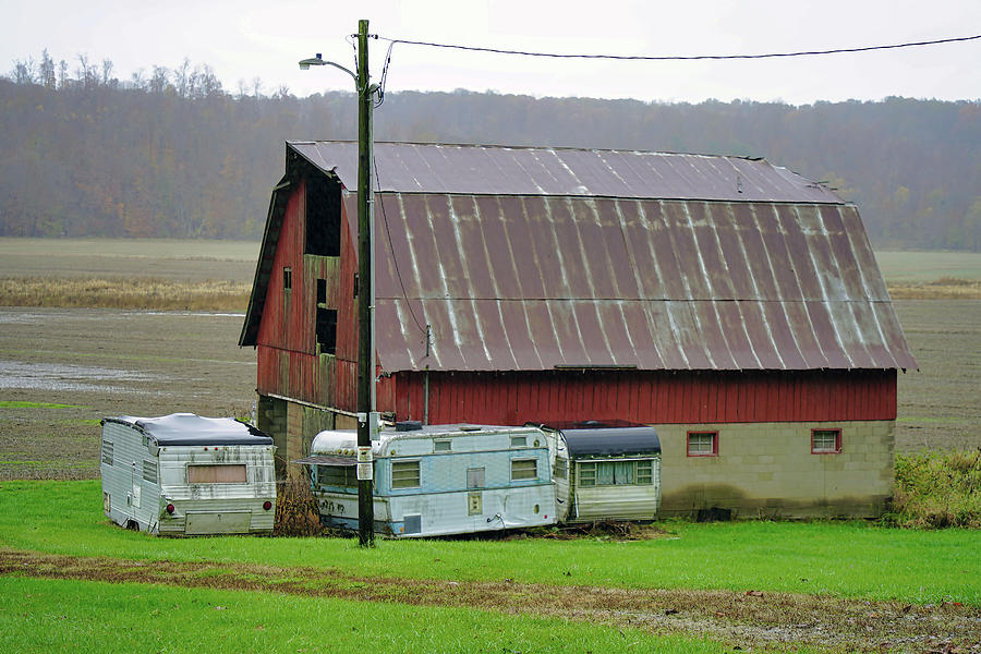 Trailers And Barn In Brown County Indiana Photograph
