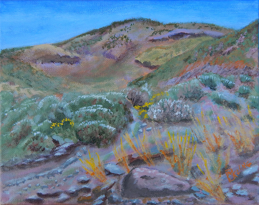 Trailside Wash Painting by Mike Kling