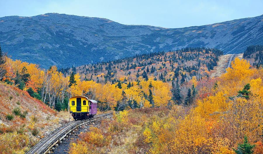 Train at Mt Washington Photograph by Songquan Deng