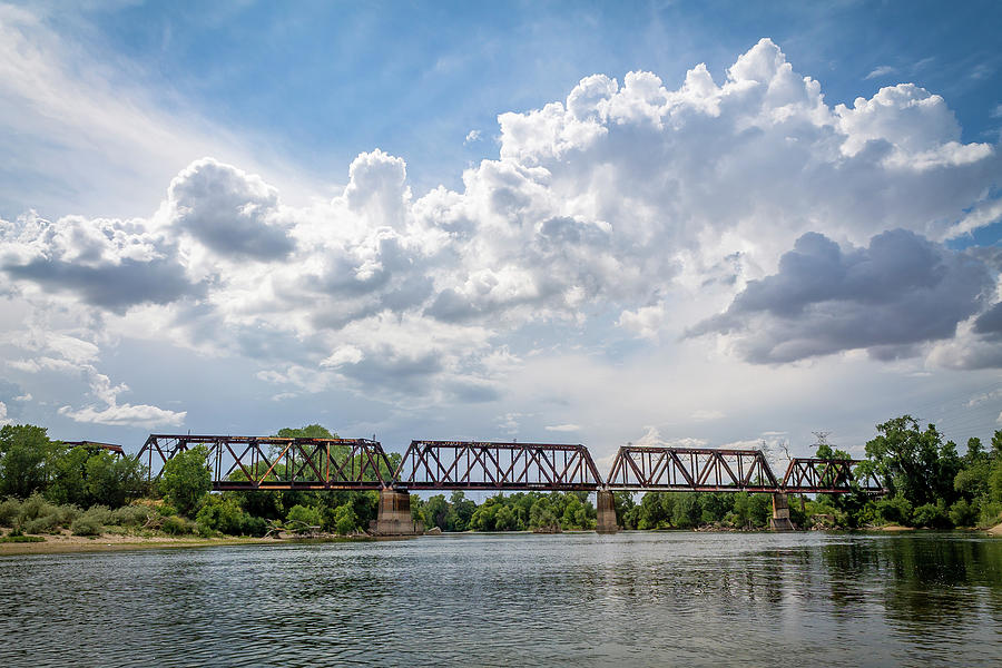 Train Bridge over American River Photograph by Gary Geddes