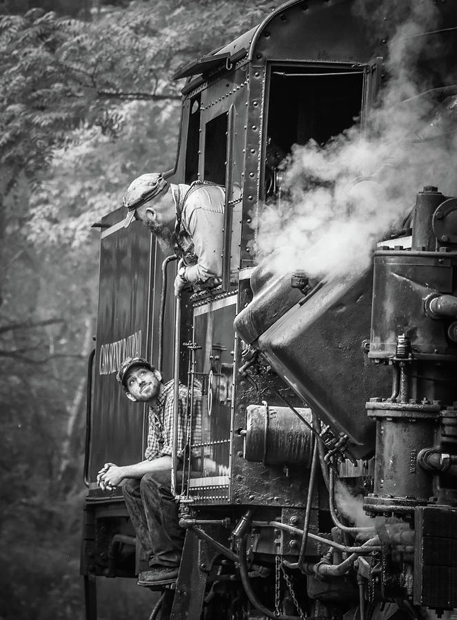 Train Crew black and white Photograph by Michelle Wittensoldner