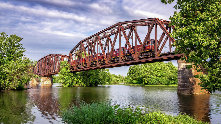 Train Crossing the Arkansas River Photograph by James Barber