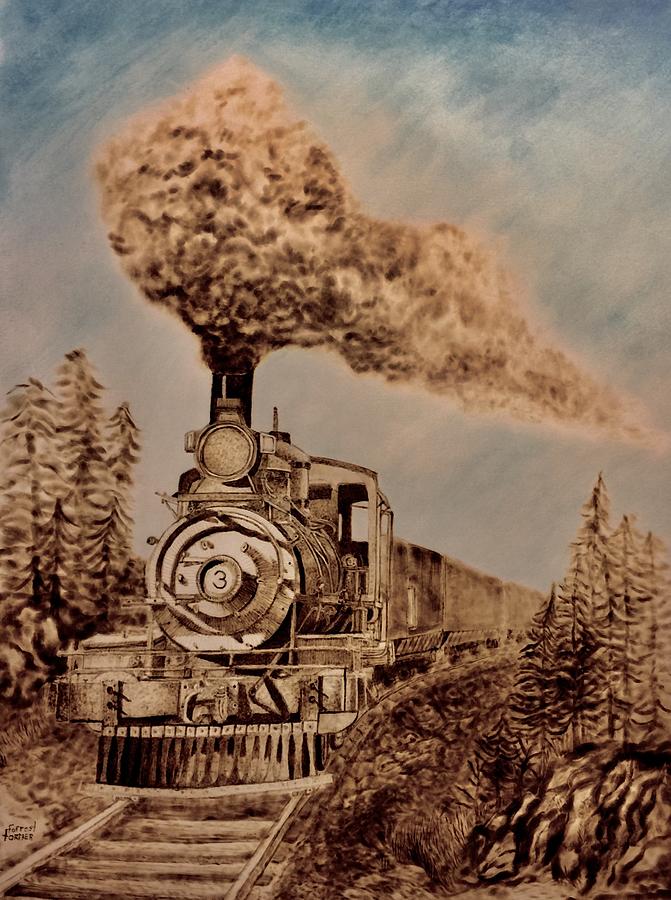 Train Pyrography by Forrest Fortier