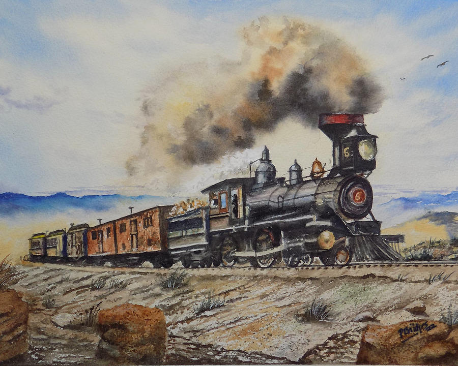 Train from the Mountains Painting by Paula Bridges - Pixels