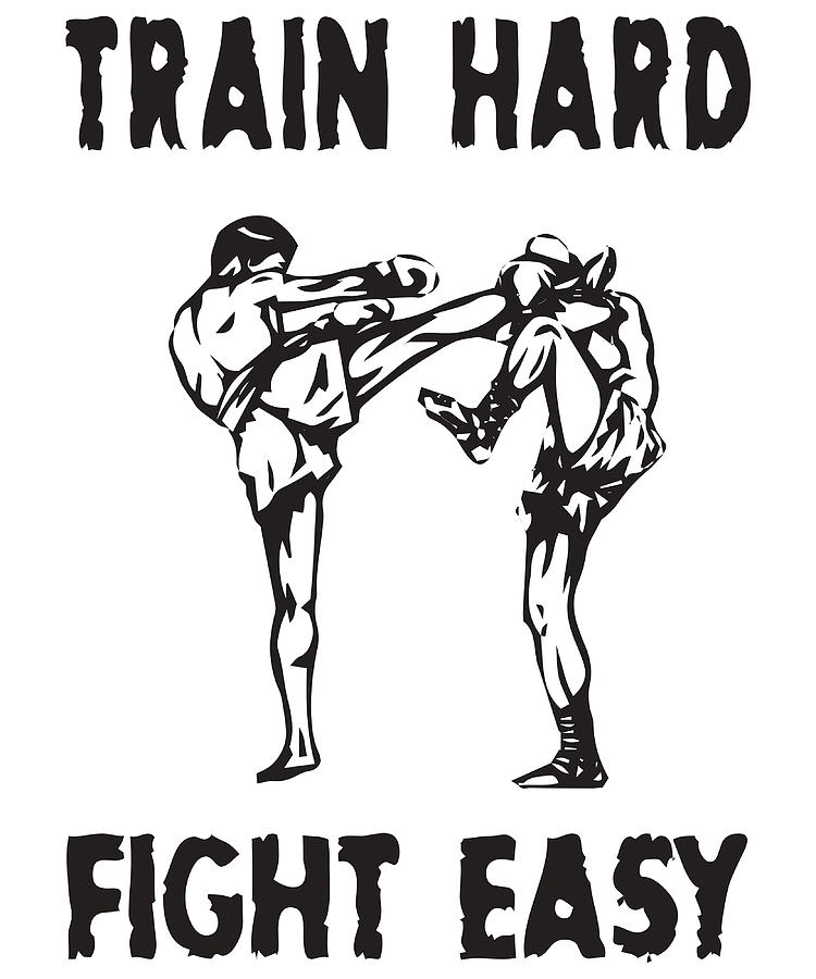 Train Hard Fight Easy Poster 80s Painting by Moore Lucas Pixels