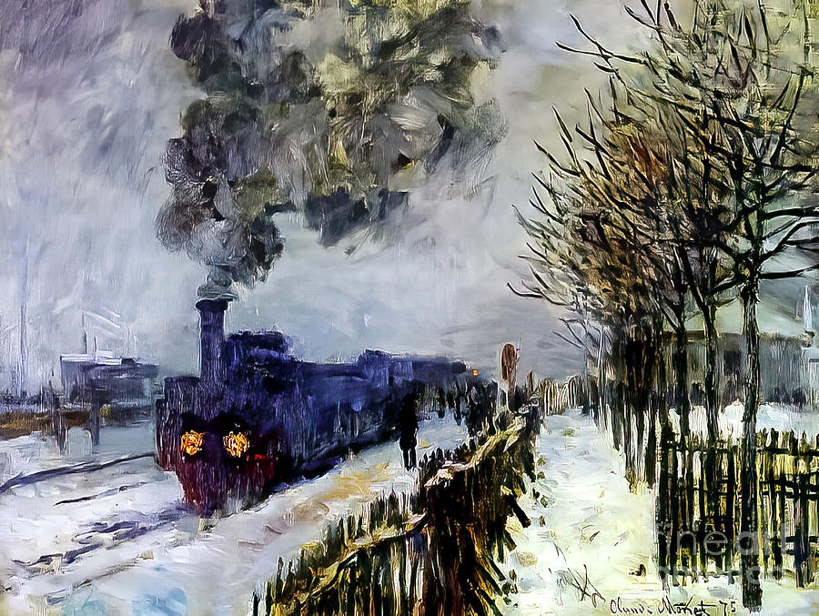 Train in the Snow or the Locomotive by Claude Monet 1875 Painting by Claude Monet