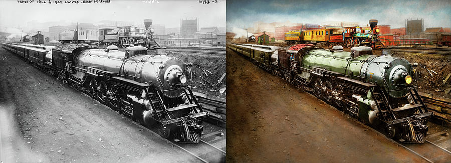 Train - Locomotive - The Great Exhibition 1924 - Side by Side Photograph by Mike Savad