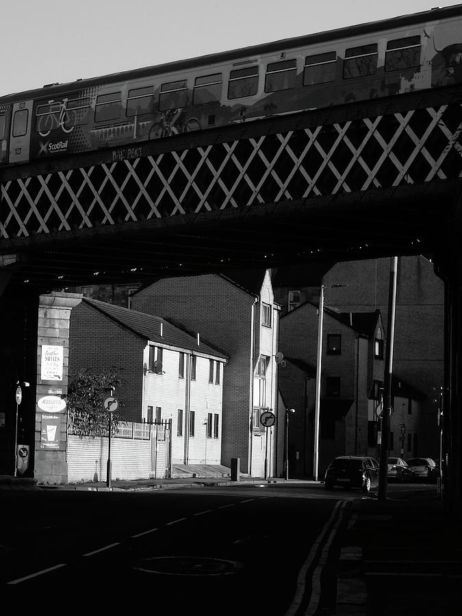 Rails Photograph - Train Overhead by David Gallie
