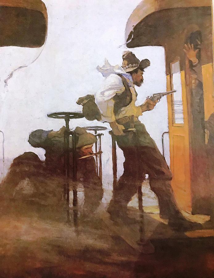 Train Robbery Painting by Frederick Lyle Morris Disabled Veteran Pixels