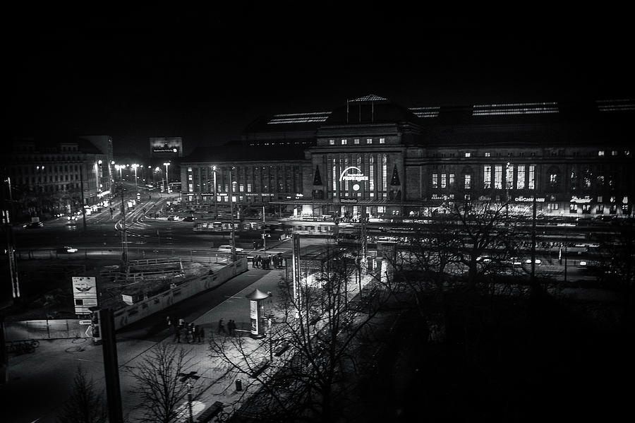 Train Station At Leipzig at Night Photograph by James C Richardson