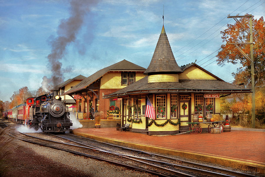 Train Station - New Hope Steam Railway Photograph by Mike Savad