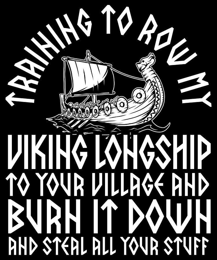 Training To Row My Viking Longship Germanic Painting by Roxanne Owen ...