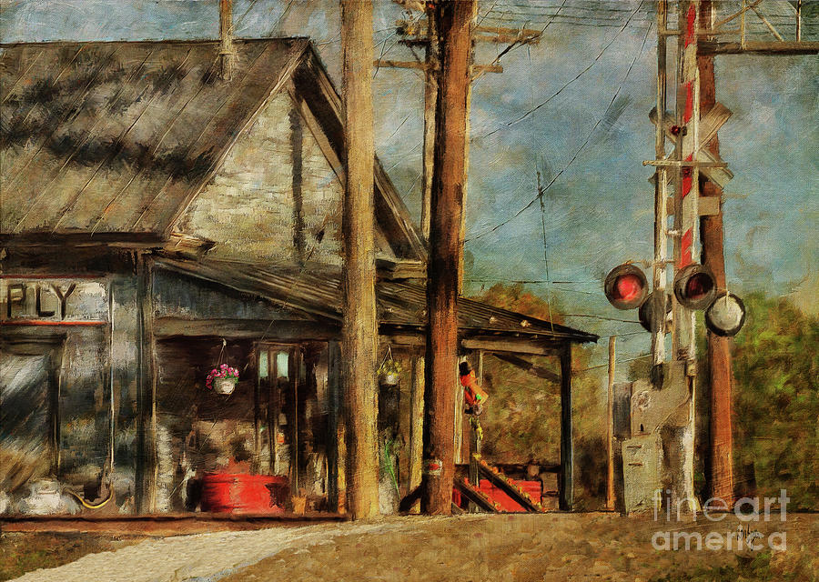 Trains Coming - Berryville Farm Supply Digital Art by Lois Bryan