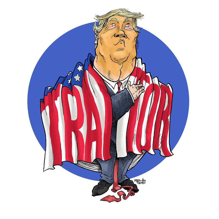 Traitor Trump Drawing by Mike Scott