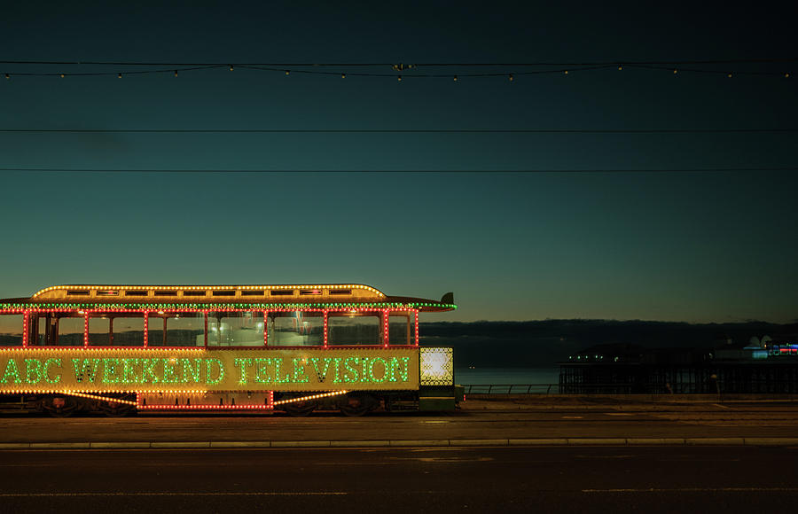 Blackpool Photograph - Tram by night by Nick Barkworth