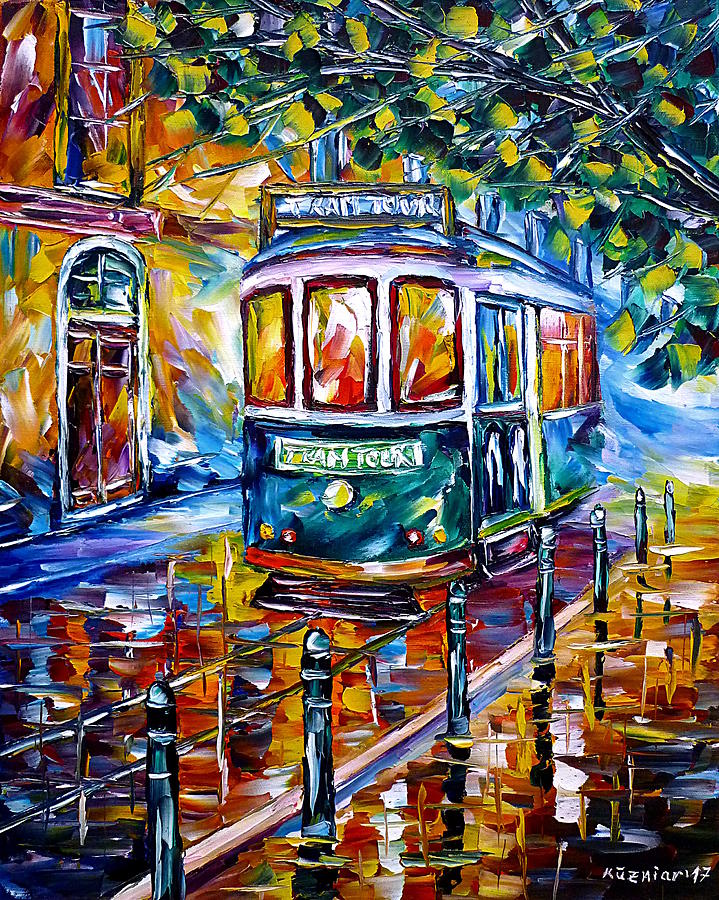 Tram In Lisbon I Painting by Mirek Kuzniar