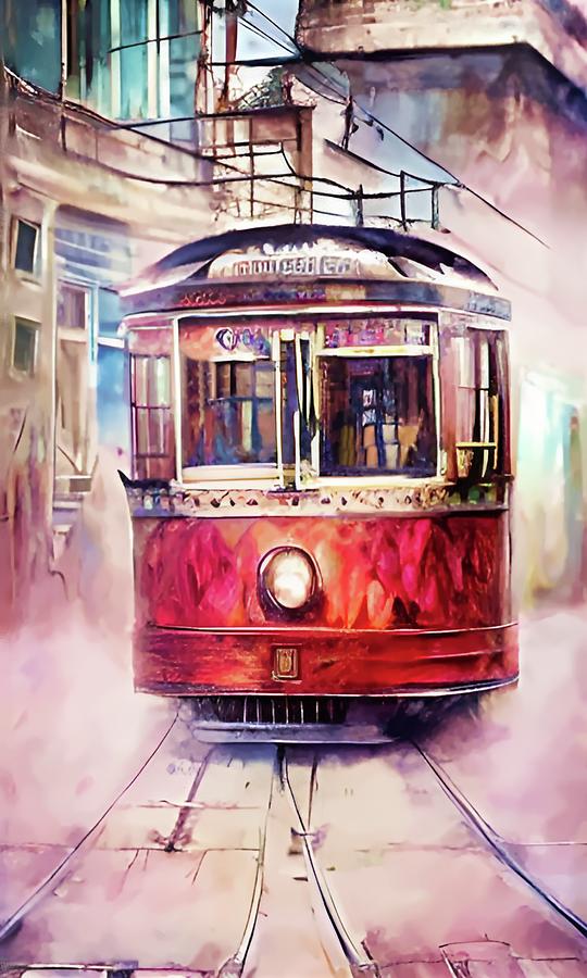 Tram in the City Digital Art by Chris Bee
