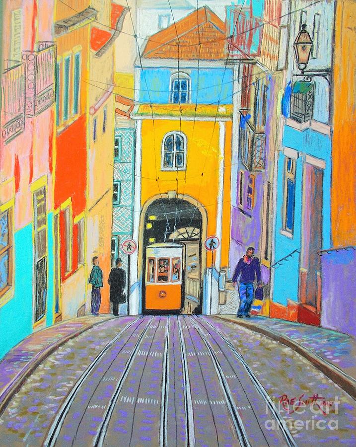 Tram Lisbon  Pastel by Rae  Smith PAC