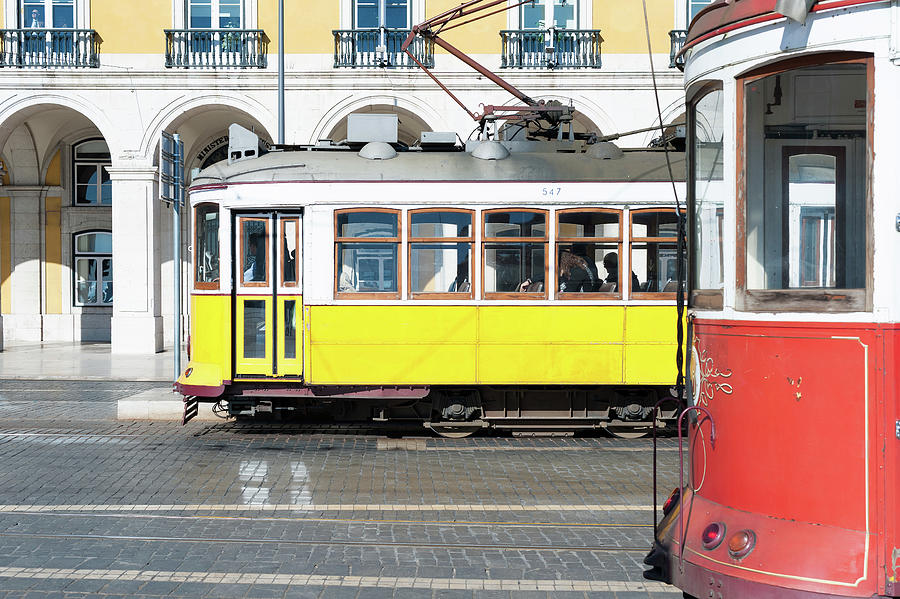 tramways in Lisbon Photograph by Philippe Lejeanvre