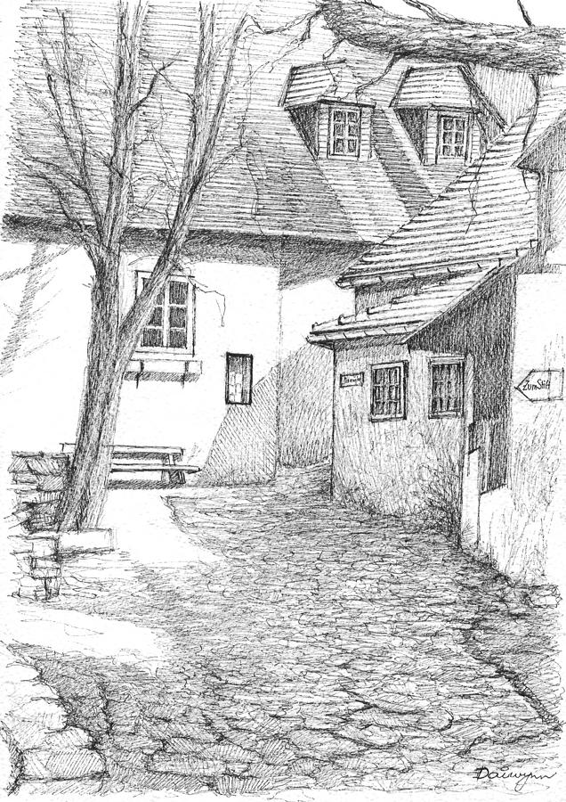 Trannergassl in Durnstein Austria Drawing by Dai Wynn