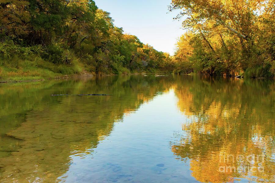 Tranquil Autumn River with Golden Reflections on the Paluxy River, Glen Rose Texas Photograph by Brigitte Blanchette Thompson Tranquil Autumn River with Golden Reflections on the Paluxy River, Glen Rose Texas Photograph by Brigitte Blanchette Thompson