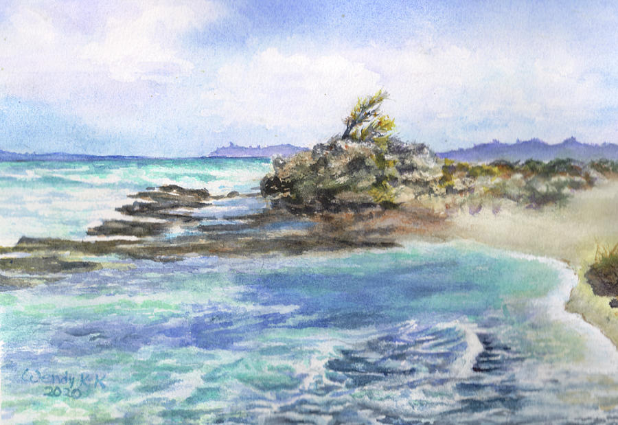 Tranquil Beach Painting by Wendy Keeney-Kennicutt