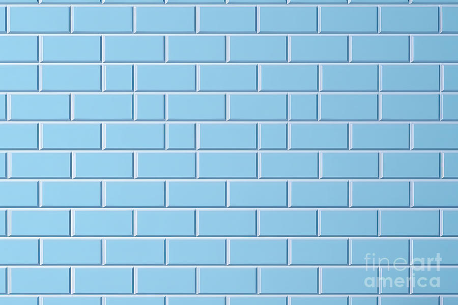 Tranquil Blue Smooth Ceramic Brick Wall Seamless Background Texture ...