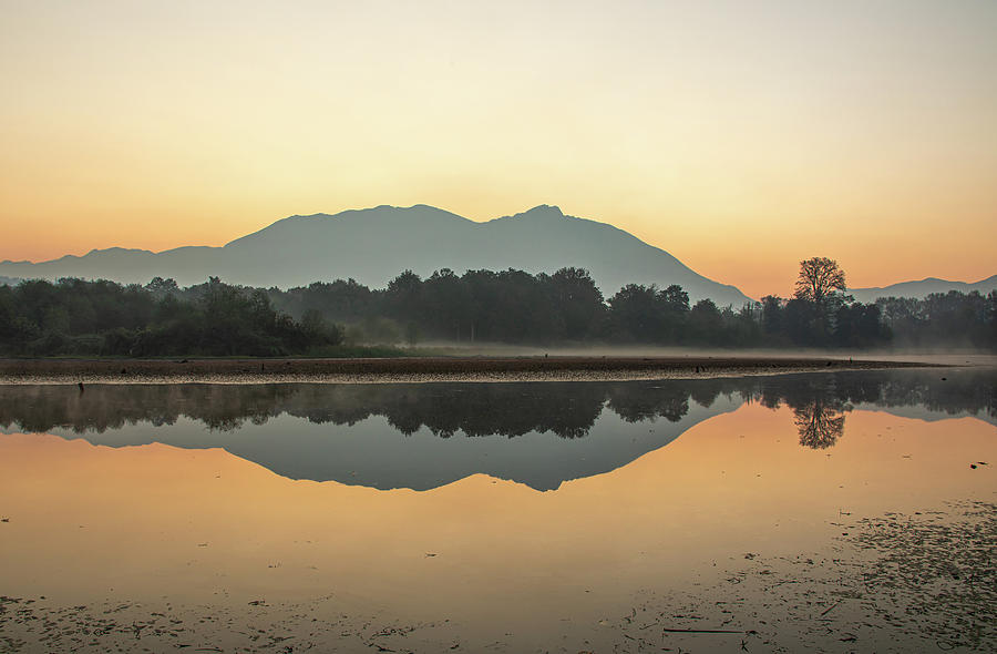 Tranquil morning at Mount Si, WA, wildfire smoke painting the sky ...