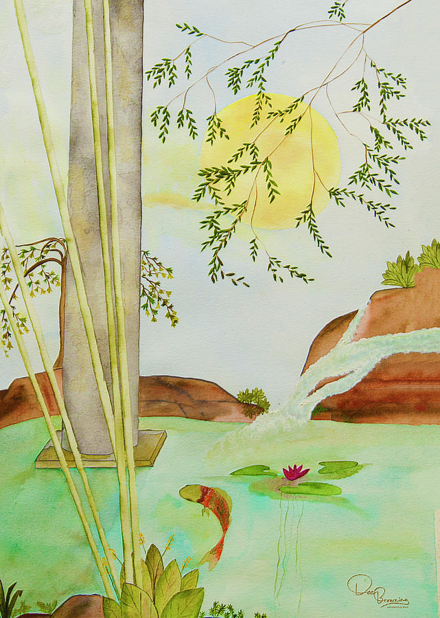 Tranquil Pond Painting by Dee Browning