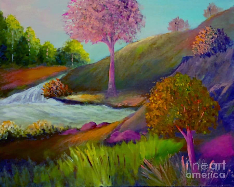 Tree Painting - Tranquil Spot by Sandra Young Servis