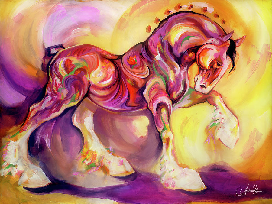 Horse Painting - Tranquil Stride by Amberose Marie
