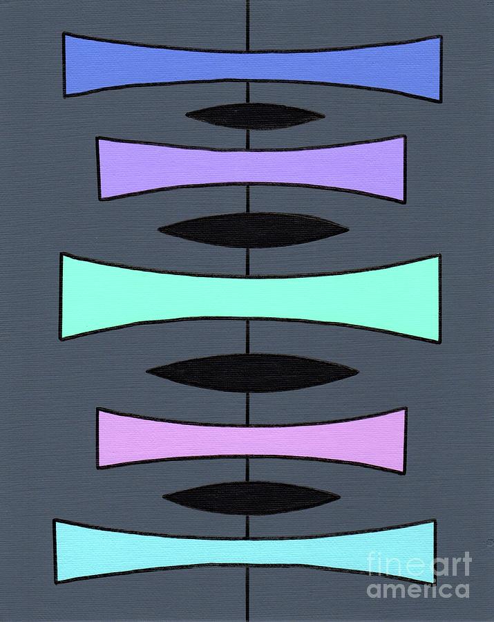 Tranquil Trapezoids in Cool Colors Painting by Donna Mibus
