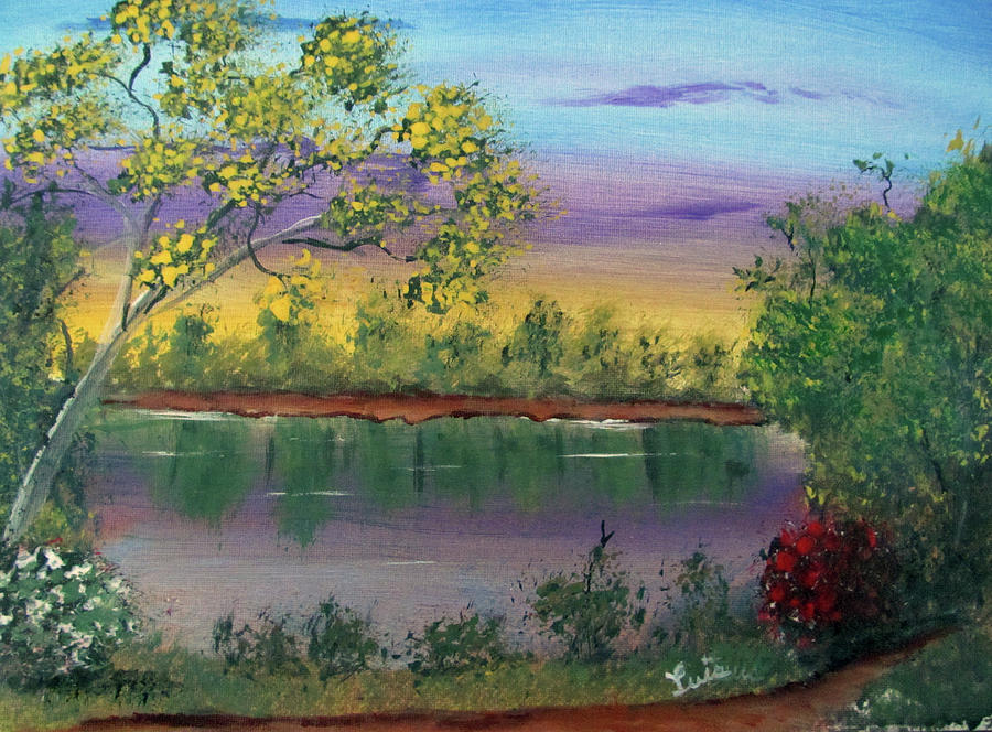 Water Painting - Tranquil Waters by Luis F Rodriguez