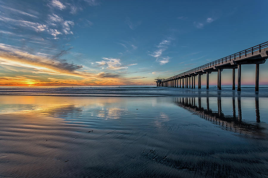 Tranquility at the Scripps Pier Photograph by Peter Tellone
