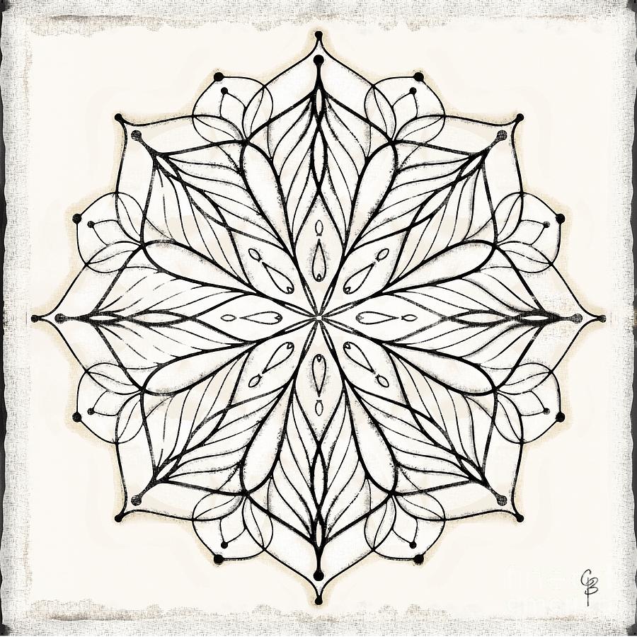 Tranquility Mandala One Drawing by Carrie Joy Byrnes