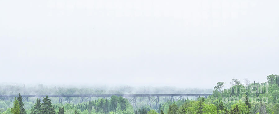 Trans Canada Railway Bridge in Fog Photograph by Charline Xia