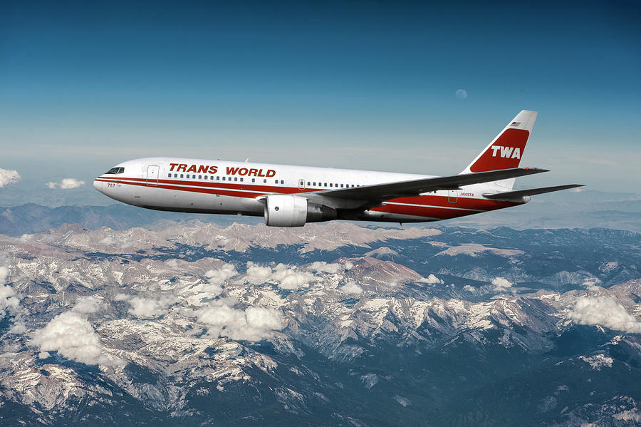 Trans World Airlines Boeing 767 Mixed Media by Erik Simonsen