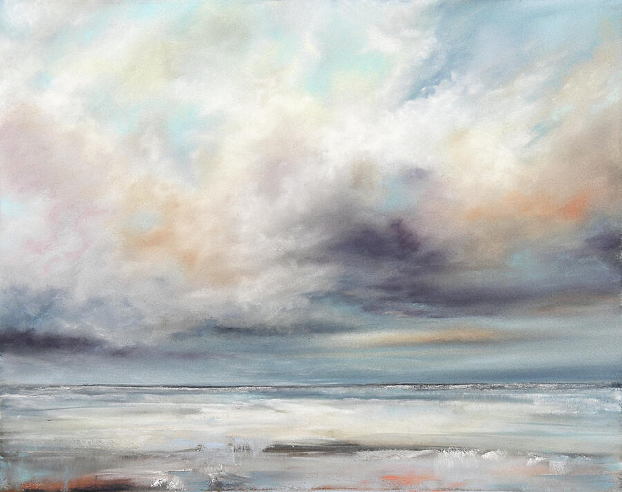 Transcendence Original Pastel Big Sky Seascape Painting  Painting by Jai Johnson