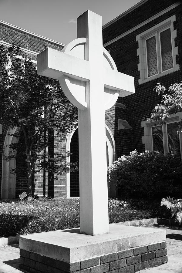 Transcendent Unity - A Monochromatic Cross in Little Rock Photograph by Gregory Ballos