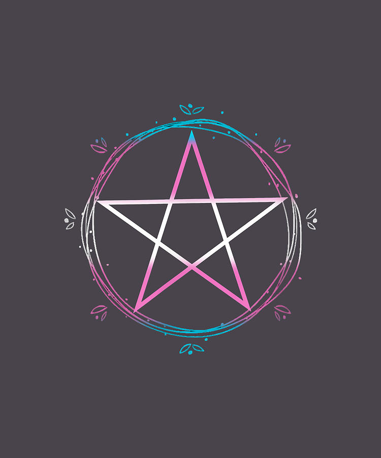 Transgender Pentagram Wiccan Pagan Trans Pride Flag Boho Digital Art by ...