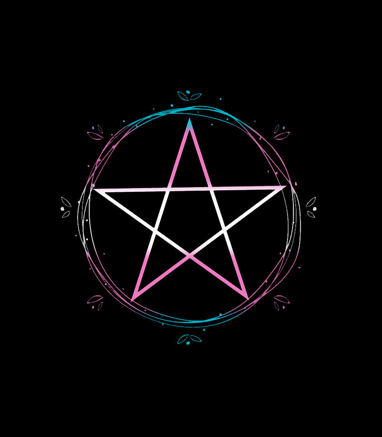 Transgender Pentagram Wiccan Pagan Trans Pride Flag Boho Digital Art by ...