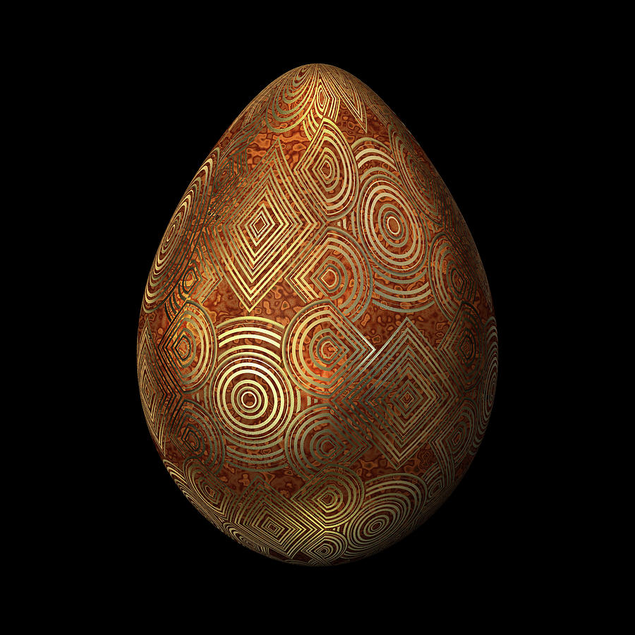 Translucent Egg with Golden Patterning Digital Art by Hakon Soreide ...